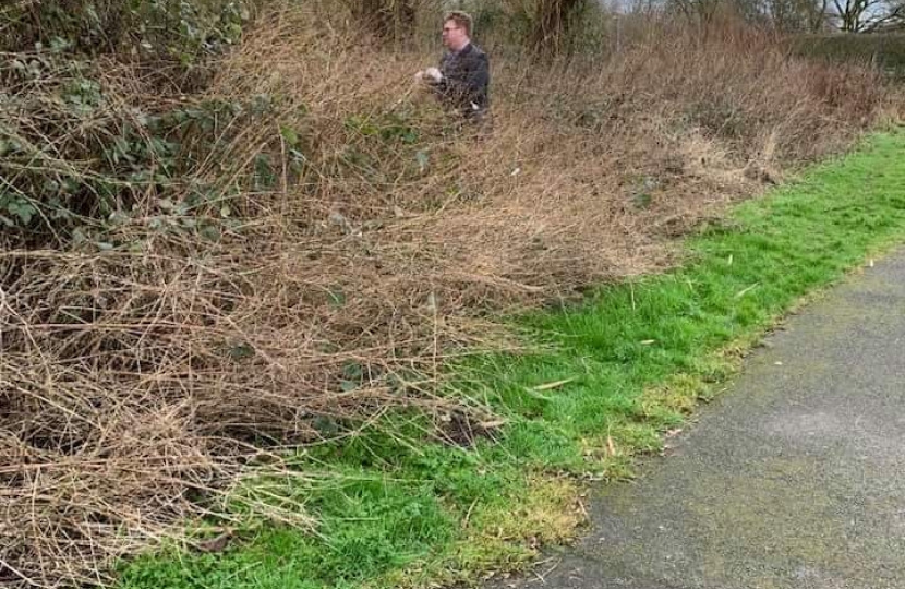 Fraser McFarland goes in deep into the bushes.