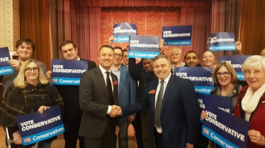 Brendan Clarke Smith is congratulated by Association Chairman Drew Smith