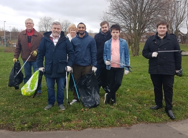 At the start of the Snipe Park Litter Pick